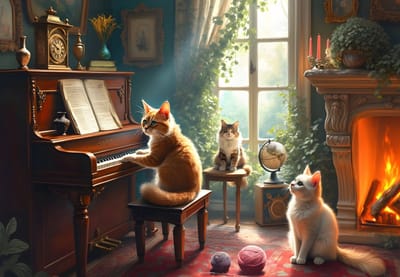 Bluebird Puzzle katten puzzel Feline Concerto - 1000 stukjes.