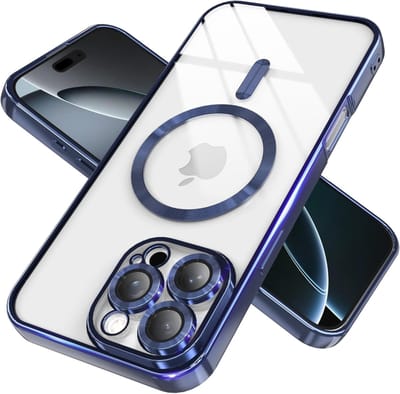 Telefoonhoesje Geschikt voor iPhone 11 Pro – Siliconen Hoes met Chroom – Compatibel met MagSafe – Geïntegreerde Camerabescherming – Donkerblauw – FuturiQ