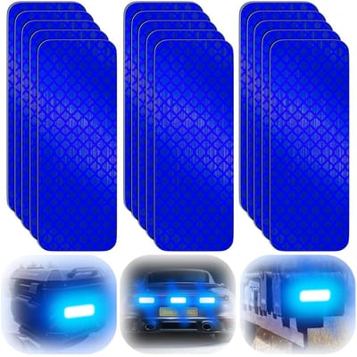 BOTC Reflecterende stickers - 8x3 cm - 20 stuks Reflecterende Veiligheidstape -voor auto,fiets,brievenbus,helm - Waterdicht -Blauw