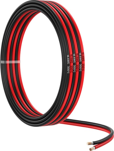 MMOBIEL 16 AWG Elektrische Draad Parallel – 16 Gauge 5m / 16.4ft – Vertinde Koperkabel – 2-Aderige Kabel – Led Strips, Audio / Luidspreker Kabel, Laagspanning Landschap Verlichting, Lampen