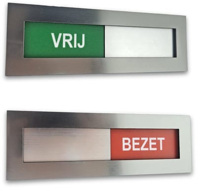 CombiCraft vrij - bezet bordje met tape 145 x 48 mm - per 10 stuks