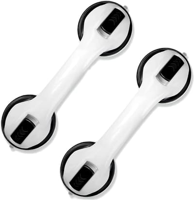 Handgrepen met zuignap - Badkamer hulpmiddelen - Extra stabiliteit - Snelle installatie - 30 cm - Zwart