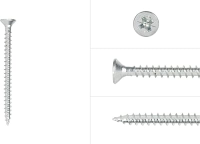 Wovar Spaanplaatschroeven Verzinkt 3 x 35 mm Pozidrive Voldraad | Doos 200 Stuks