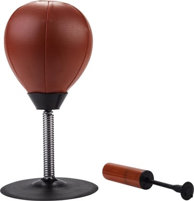 Stress Buster – Mini Bokszak van Kunstleder – Zuignap Bevestiging & Handpomp – Antistress Bokszak – 34 cm – Ontspanningsspeelgoed – Engelhart