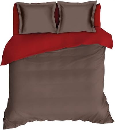 Romanette Comtesse Dekbedovertrek - Tweepersoons - 200x200/220 cm - Bruin/Rood