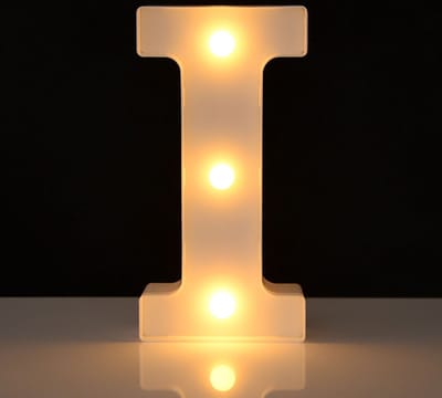 Lichtgevende Letter I - 16 cm - Wit - LED
