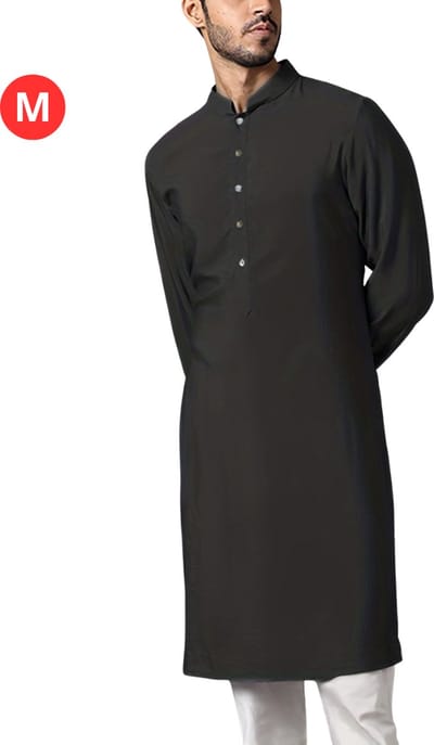 Livano Islamitische Kleding - Djellaba Heren - Moslim Kleding - Arabisch Mannen Kaftan - Alhamdulillah - Zwart M