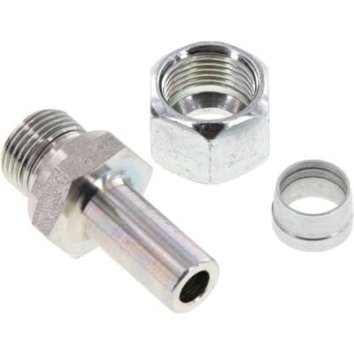 12L & G3/8'' Verzinkt Stalen Rechte Draaidoorvoer Buitendraad 315bar NBR Verstelbaar ISO 8434-1 [2 Stuks]