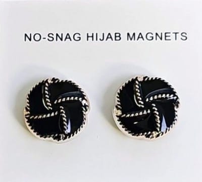2x Hoofdoek Magneet - Magnetische Broche - Magneetbroche - Sjaal - Hijab Accessoires - Abaya - 18mm - 2 Stuks - Zwart