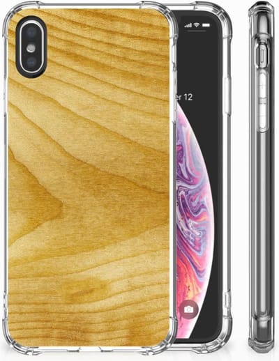 Back Cover voor Apple iPhone X | Xs Stevig Telefoonhoesje Licht Hout