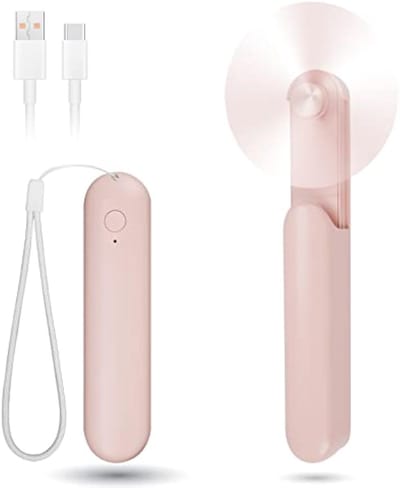 SnelShoppen - Venforze Mini-handventilator Draagbare Ventilator Stil Oplaadbaar 3 Snelheden USB Zakventilator Roze voor Thuis Reizen Camping en Feest
