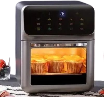 Sensova - Airfryer Oven 10 Liter met Grote Capaciteit - Elektrische Heteluchtfriteuse Zonder Olie met 360° Hete Luchtcirculatie, Multifunctionele Airfryer en Oven voor Gezond Koken voor 4–5 Personen