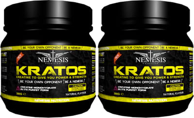 Nemesis Nutrition | Kratos Creatine Monohydraat | Unflavoured | 2 potten van 300gr 120 servings Totaal | Herstel | Nutriworld