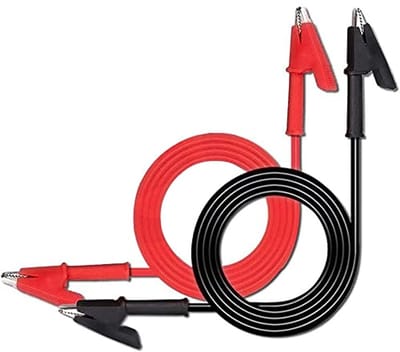 2 Stuks Krokodil Draad Kabel voor Elektrische Testen - Flexibele Koperen Meetsnoeren met Isolatoren