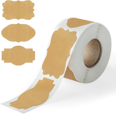 Etiketten Stickers - 250 stuks - Cadeaulabels - Etiketten om op te Schrijven - Stickers - Etiketten - Zelfklevende huishoudetiketten - Voor kantoor, school en thuis - 50 x 30 mm - Lichtbruin