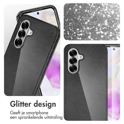 imoshion Hoesje - Geschikt voor Samsung Galaxy A36 - Sparkle Backcover - Glitter Zwart