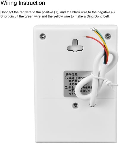 Dailygoody - Bedrade Deurbel - 12V Deurbel - 90dB Geluidsniveau - Wit - Waterdichte Deurbel - Toegangscontrole - Geschikt voor Huis, Kantoor, Hotel