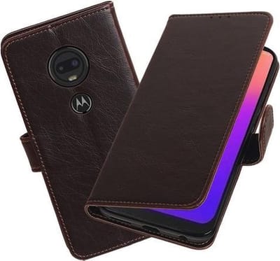 Motief Bookstyle Hoesje voor Motorola Moto G7 / G7 Plus Mocca
