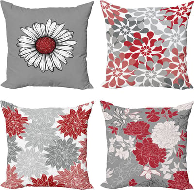 New Bed Bloemrijk Bloemblaadjes Moderne Kleurenpalet Kamille Kussenhoes met sierkussen, 4-pack, modern accent, dubbelzijdig digitaal bedrukt, 50 cm x 50 cm