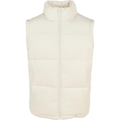Urban Classics - Cord Mouwloos jacket - L - Creme