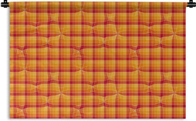 Wandkleed - Wanddoek - Oranje - Patronen - Abstract - 180x120 cm - Wandtapijt