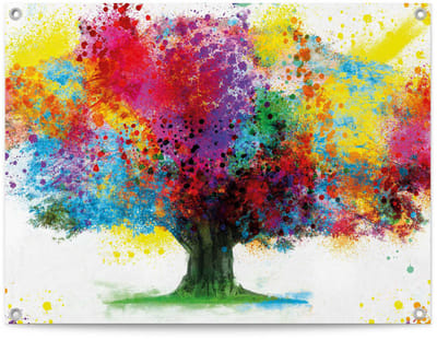 Tuinposter Kleurrijke boom - 60 x 80 - Canvas - REINDERS