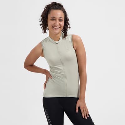 Rogelli Essential II Fietsshirt Dames - Mouwloos Wielrenshirt - Taupe - Maat XXL