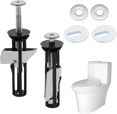 Bevestiging voor wc-zitting, bevestiging voor toiletzitting, schroeven voor toiletdeksel, universele set schroeven voor toiletzitting, set pluggen voor toiletzitting voor de meeste toiletdeksels met