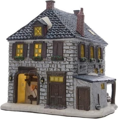 Kersthuisje Meubelmakerij - Hand geschilderd - LED - Lumineo Christmas Villages - Luxe Kersthuisjes