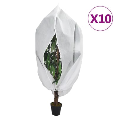 vidaXL - Plantenhoezen - met - ritssluiting - 10 - st - 70 - g/m² - 1,55x1,55 - m