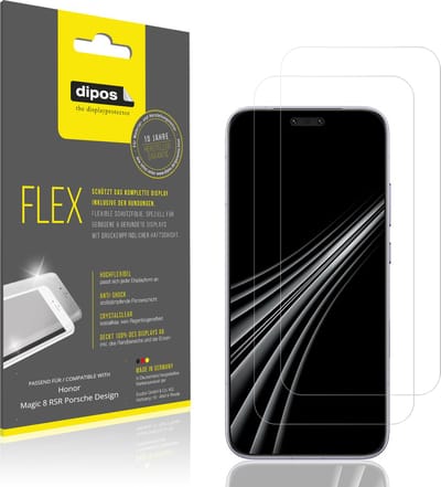dipos – 2x Beschermfolie geschikt voor Honor Magic 8 RSR Porsche Design | 3D Full Cover Screenprotector | 100% Passend