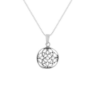 WeLoveSilver - zilveren dames ketting - mandala hanger - 925 zilver