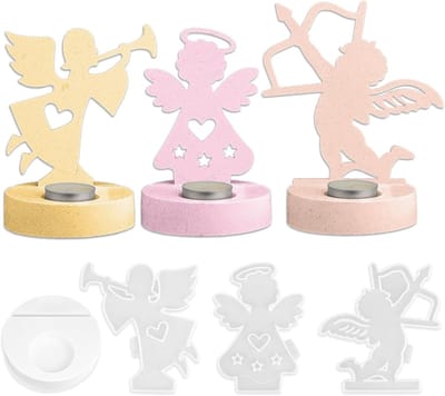 Siliconen gietvormen kaarsenhouder - 3D engel met sokkel - hoogwaardig silicone - perfect voor creatief pleisterwerk - ShopVlot