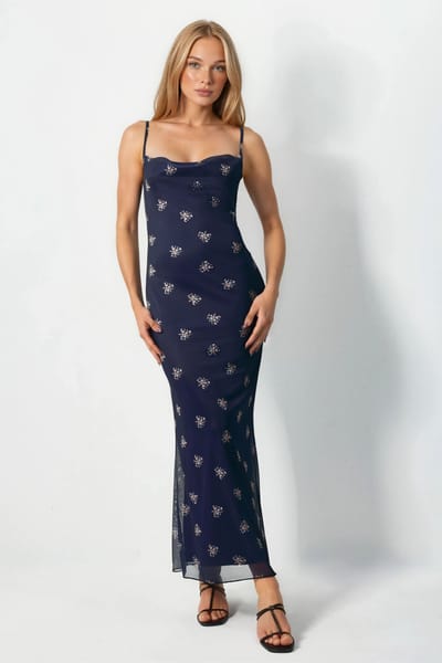 Geprinte Bodycon Maxi Jurk
