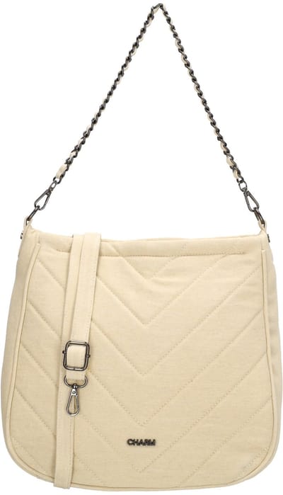 Charm London Hollywood Schoudertas - Crossbody - Praktisch - Ritsvakken - Beige