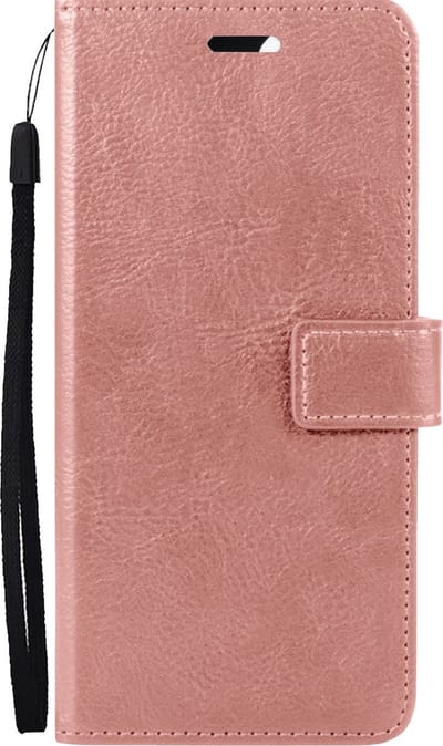 Hoes - Met Pasjeshouder - Geschikt voor Apple iPhone 14 - Luxe Bookcase Portemonee - Flip Case - Kunstleer Book Case - Flipcase - Book Cover - Walletcase - PortemonneeHoes - Rosé goud