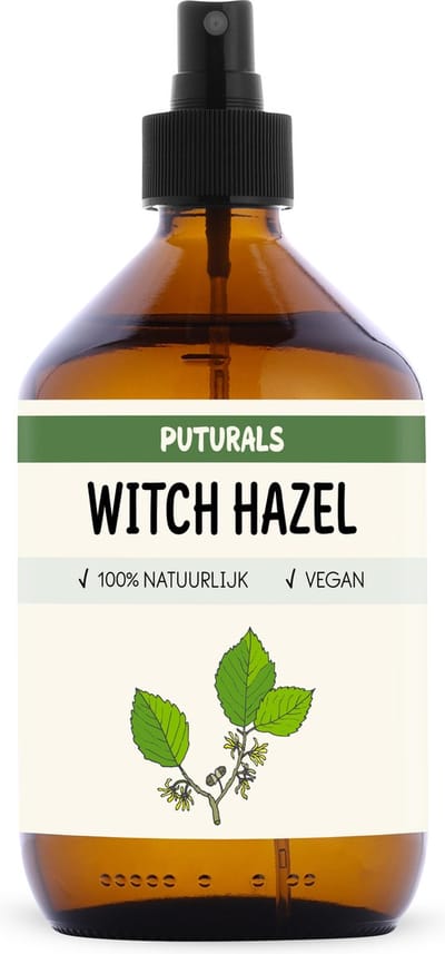 Puturals Witch Hazel 100% Natuurlijk - 500ml - Hamameliswater of Toverhazelaar voor Huid en Gezicht - Zonder Alcohol - Puur en Vegan