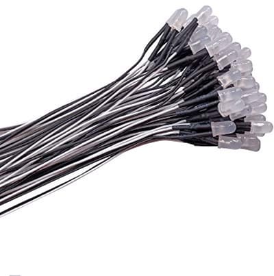 50 Stuks 5mm LED Diodes met Diffuus Gekleurde Lens - Ultraheldere Voorbedrade 12V Licht