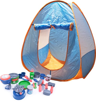 Zoem - Speeltent 90x75cm met 26 accessoires - Kindertent - Tent - Kamperen - Avontuur - Zomer