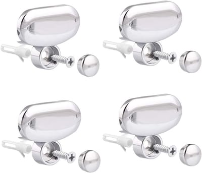 4-stuks Spiegelbevestigingsclip - Glasclipset - Wandmontage glasclip - Glanzende afwerking - 0,41 x 0,22 x 0,06 cm - Aluminiumlegering - Eenvoudige installatie - Geschikt voor badkamers, toiletten, showrooms en slaapkamers - Zilver