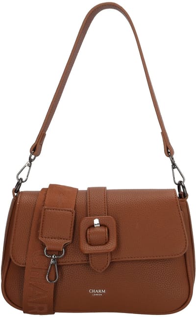 Charm London Uptown Crossbodytas - Schouderband - Dames - Schouderband - Overslag - Cognac
