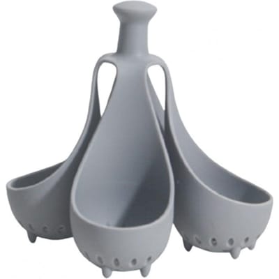 Support à œufs durs en silicone, plateau à vapeur avec poignée anti-brûlure pour une cuisson rapide et facile, résistant aux hautes températures pour une cuisson saine gray