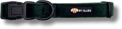 By Ollies Halsband velvet Dark green - Maat S Breedte 2 cm, Lengte 28 – 43 cm