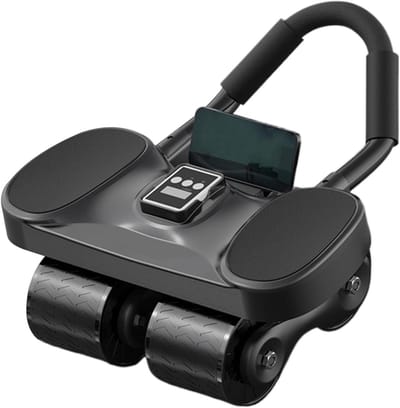 Buikspierroller - Core trainer - Thuis sporten - Automatische rebound - 2300 g - Zwart