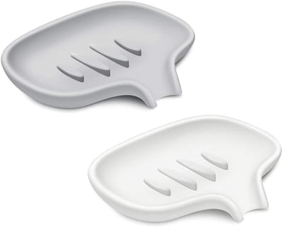 Dailygoods- Zeepbakje Douche Antislip - Zeepdoos met Deksel - Zeepdoosje - Zeepbakje Silicone - Duurzaam en Flexibel - Praktische Afvoeropening