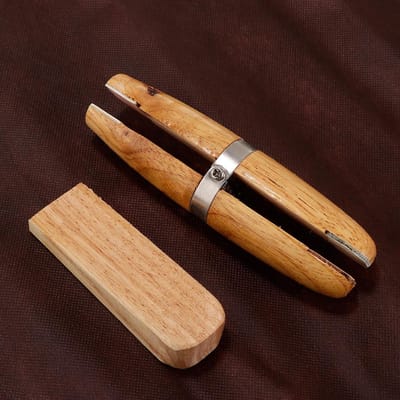 Pince à anneau pour bijoutiers en bois naturel, porte-outil d'étau à bijoux en bois, anneaux de maintien 15 x 4.5cm