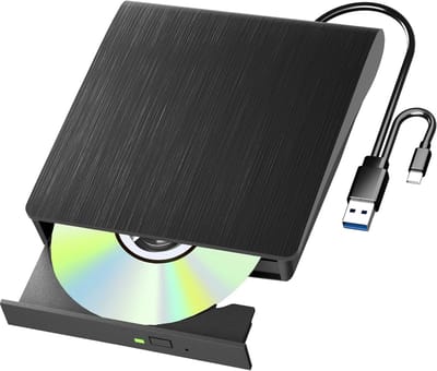 Externe Blu-ray Speler met USB 3.0 en Type-C - Draagbare DVD/BD/CD Speler voor Laptop en PC