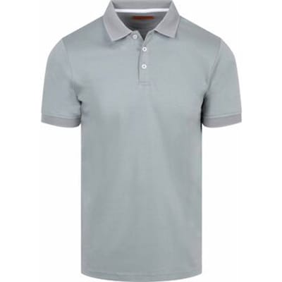 Suitable Boris Liquid Poloshirt Cement Groen - Maat XXL - Heren - Polo shirt Heren met Korte mouw