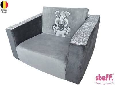 Stefano fashion - Stoere zebra - uitklapbaar - kinderzetel - kinderfauteuil - 1 tot 3 jaar