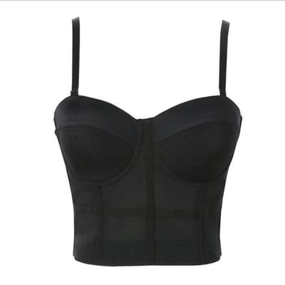Kousenbandbeha Kousenbandvest Beha Geïntegreerde Top Mooie Rug Tube Top Sexy Binnenkorset XL black